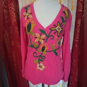 Johnny Was Joystick blouse handstitched